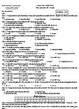 Bộ đề kiểm tra 45 phút học kỳ II môn Sinh học Lớp 10 (Ban cơ bản) - Trường THPT Lê Lợi